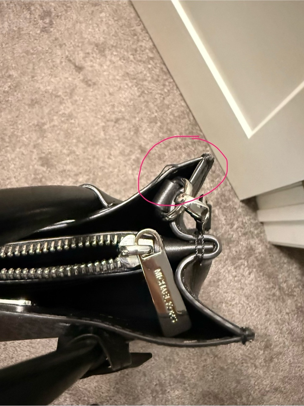 Michael Kors Black MK Logo Crossbody Tote - Picture 8 of 10